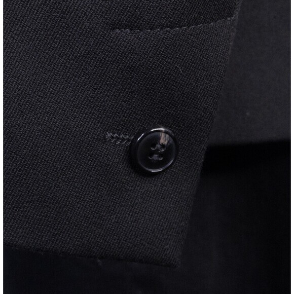 Zara Bazer Mens Sz 40 Solid Black One Button Sport Coat Jacket Blazer Poly Blend - Picture 8 of 15